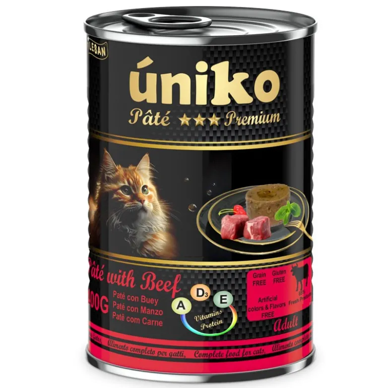 Úniko Adult Paté de Ternera para Gatos Lata 400g