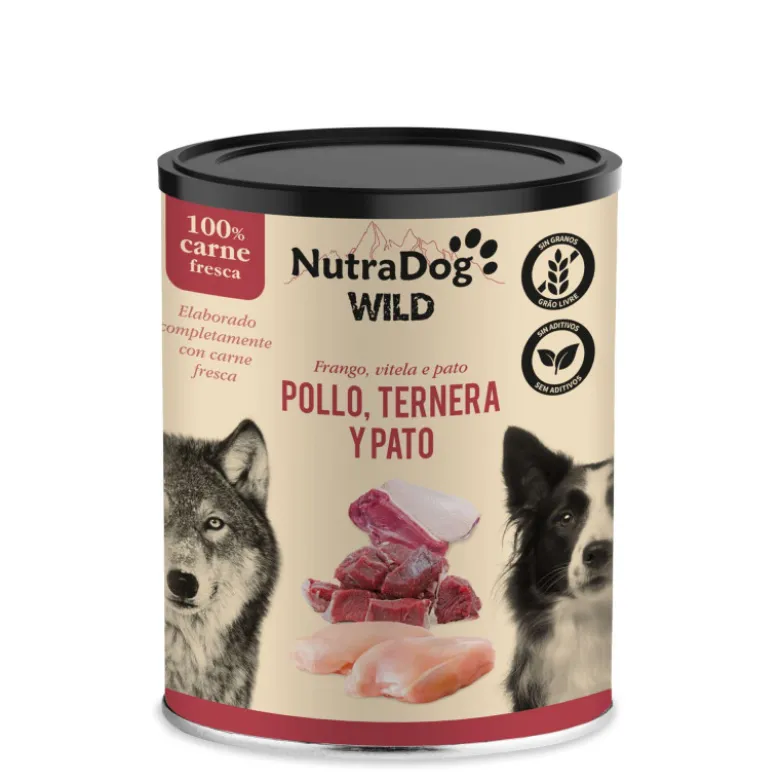 NutraDog Wild Pollo, Ternera y Pato Lata para Perros