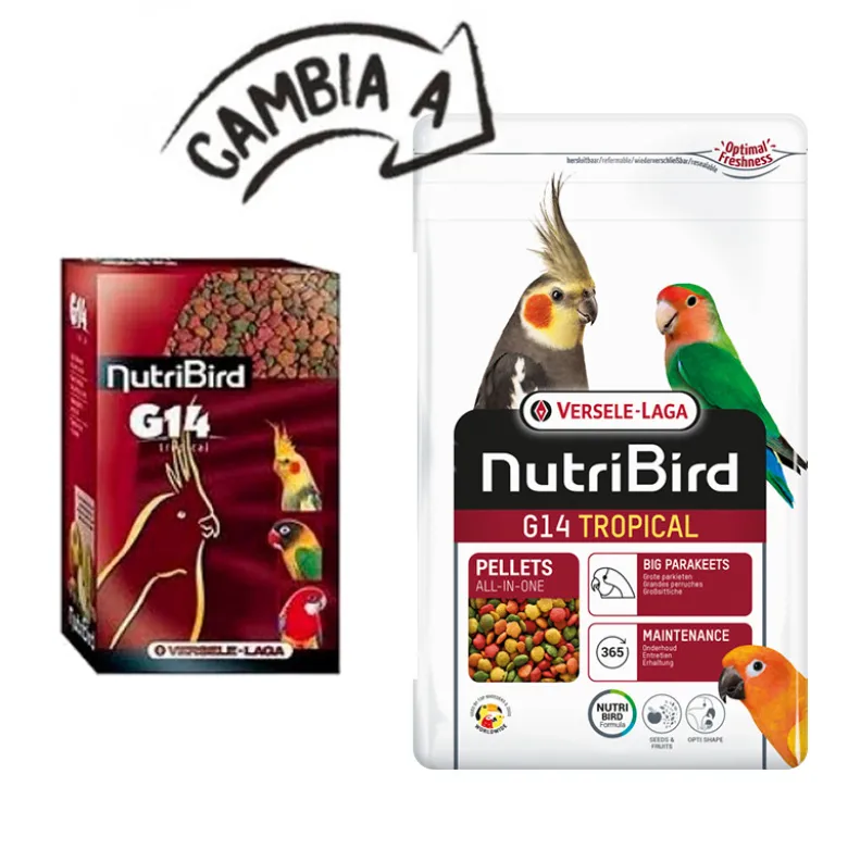 NutriBird G14 Tropical Alimento Para Agapornis, Ninfas y Loros 1kg