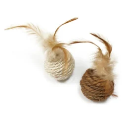 Pelota Cordel con Pluma para Gatos