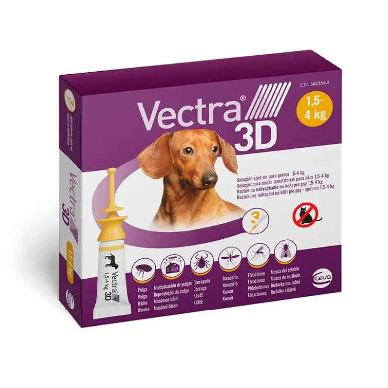 Pipetas Vectra 3D para Perros Mini de 1.5 - 4kg