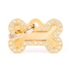 Placa Glam Hueso Dorado con Brillantes