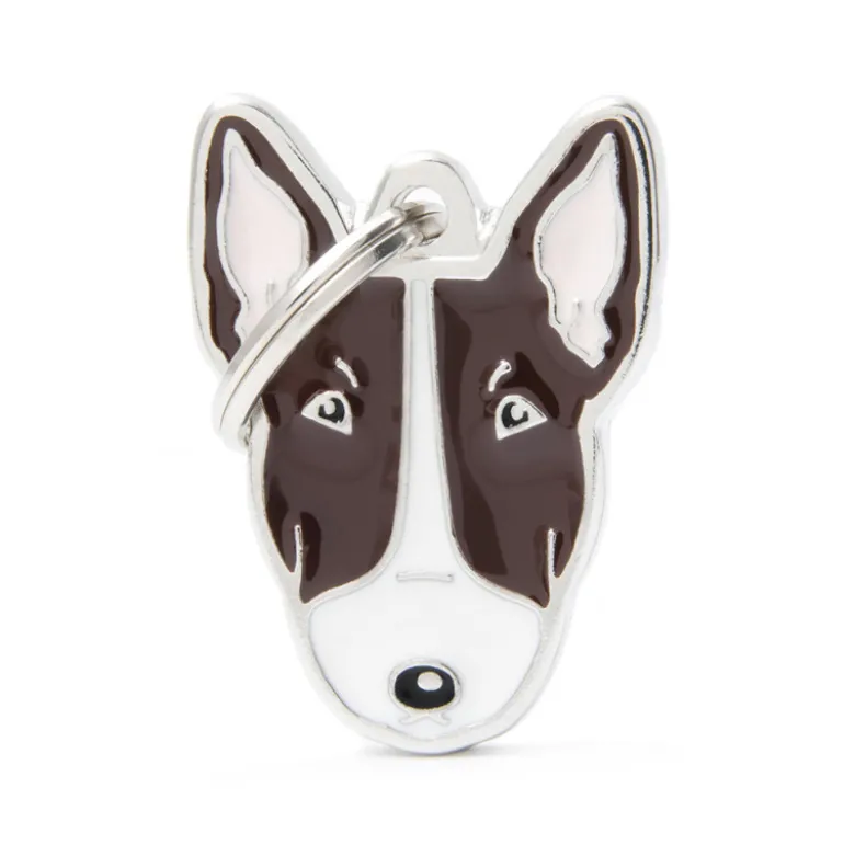 Placa Identificativa Bull Terrier Blanco y Marrón