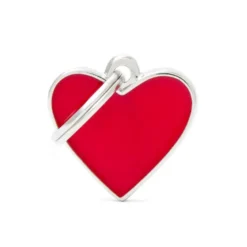 Placa Identificativa Corazón Rojo Pequeño para Perros
