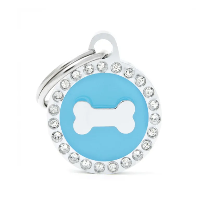 Placa Identificativa Hueso Azul Brillantes