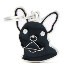 Placa Identificativa Perro Bulldog Frances Negro