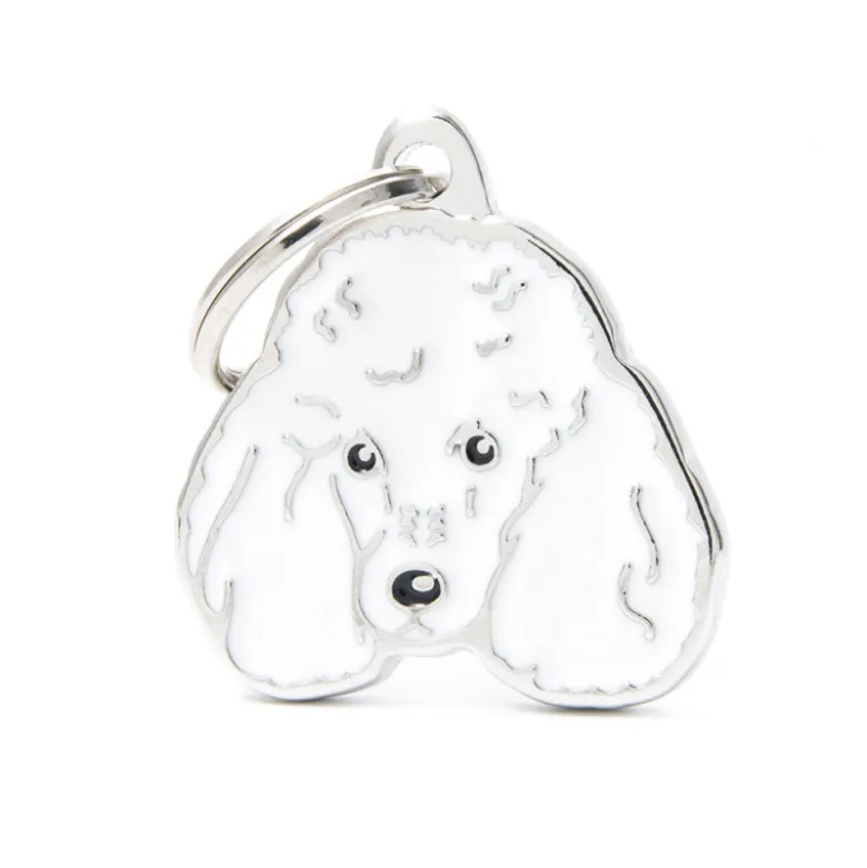 Placa Identificativa Perro Caniche Poodle Blanco