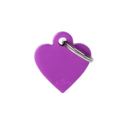 Placa Identificativa Perro Corazón Lila