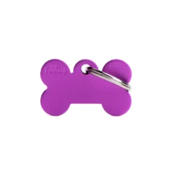 Placa Identificativa Perro Hueso Lila Pequeño