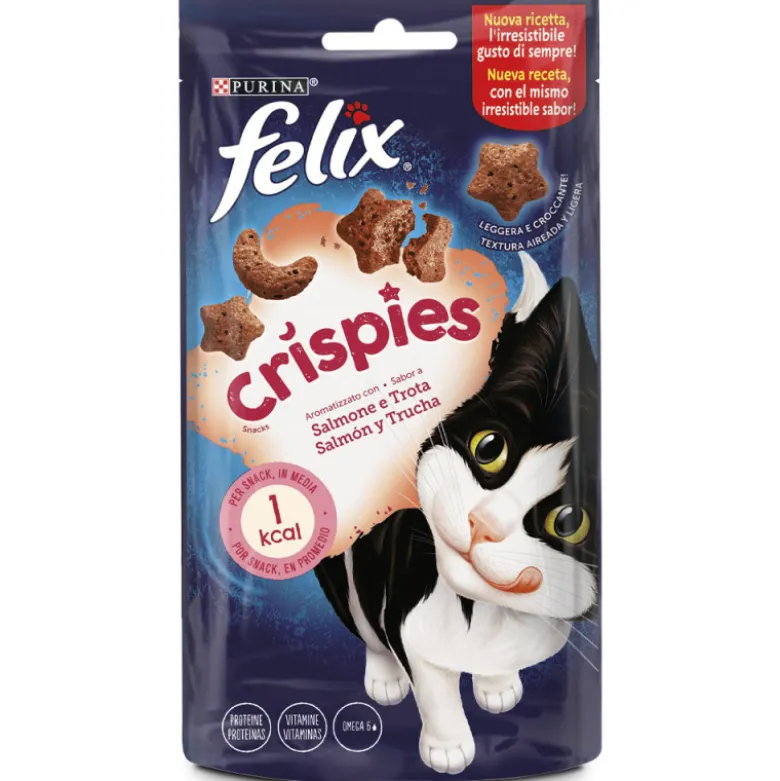 Purina Felix Crispies Salmón y Trucha para Gatos 45g