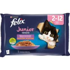 Purina Felix Fantastic Selección Junior Gelatina 4 x 85g