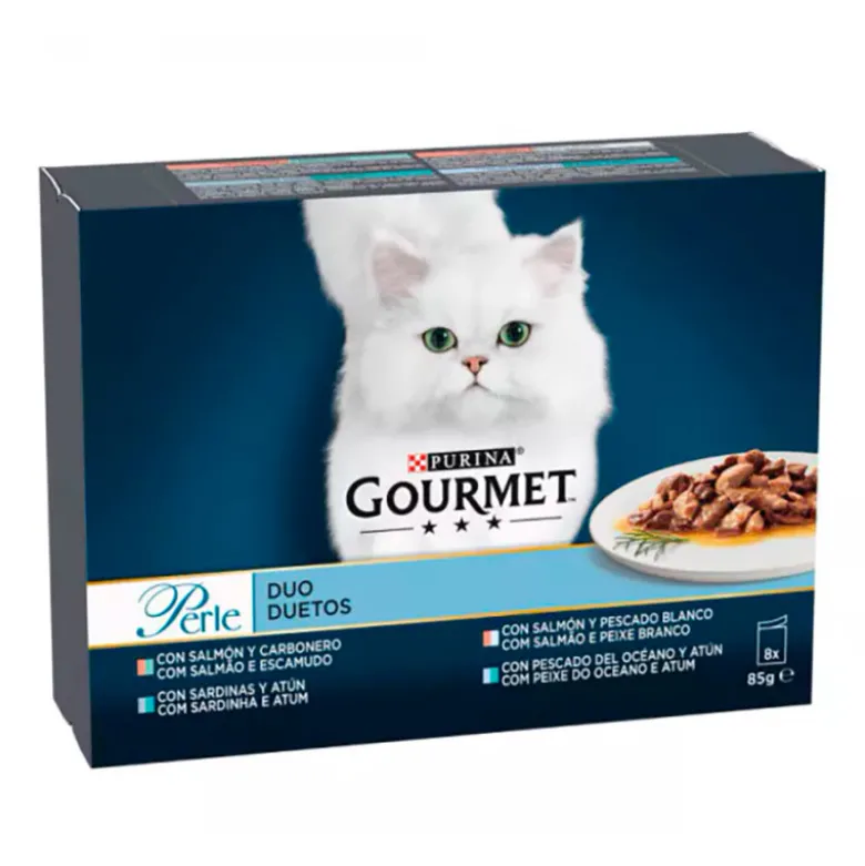 Purina Gourmet Perle Duo Duetos Mini Filetes en Salsa 8x85g