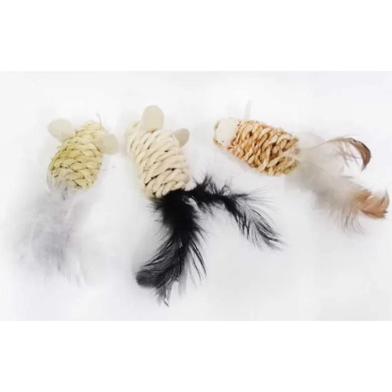 Ratoncitos con Plumas y Catnip para Gato
