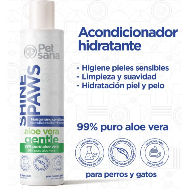 Shine Paws Acondicionador Aloe Vera PetSana para Perros y Gatos