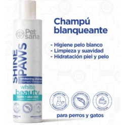 Shine Paws Champú Pelo Blanco PetSana para Perros y Gatos