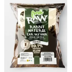 Snack Fresh Raw Oreja de Conejo con Pelo para Perros