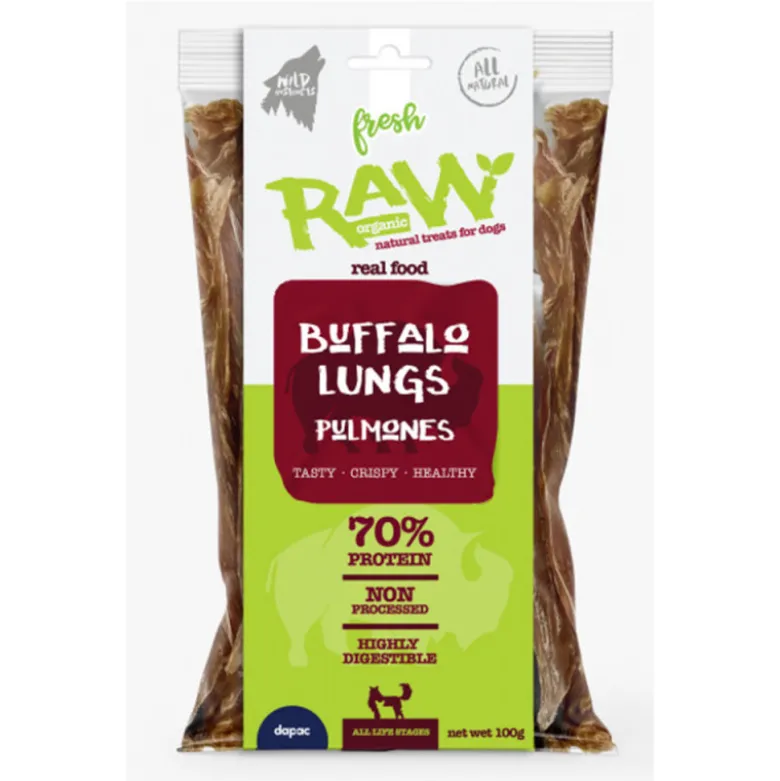 Snack Fresh Raw Pulmón de Búfalo Deshidratado para Perros