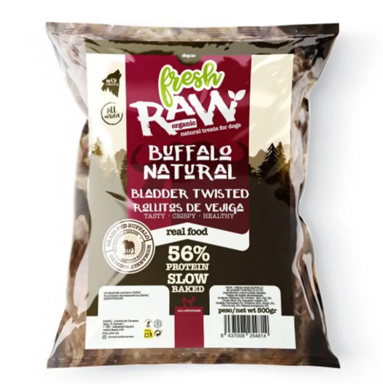 Snack Fresh Raw Vejiga de Búfalo Retorcida para Perros