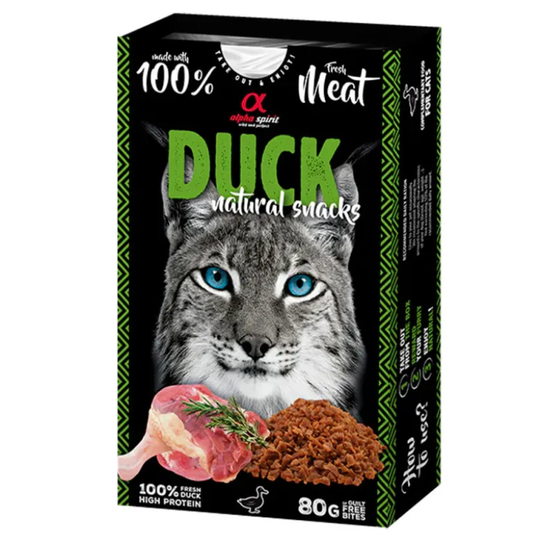 Snack Natural Alpha Spirit de Pato para Gatos