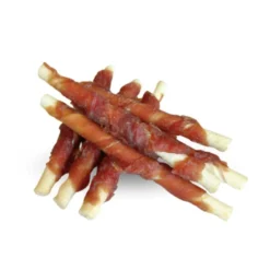 Snack Pollo con Palito de Piel Prensada para Perros