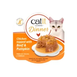 Tarrina Catit Cuisine Dinner de Pollo con Vacuno y Calabaza para Gatos
