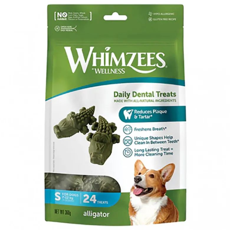 Whimzees Snack Dental Cocodrilos S para Perros de 7-12kg