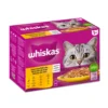 Whiskas 1+ Selección de Aves Gelatina para Gatos Pack 12 Sobres de 85g