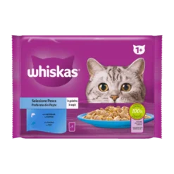 Whiskas 1+ Selección de Pescado Gelatina para Gatos 4x85g