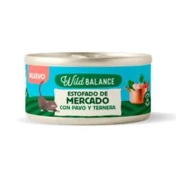 Wild Balance Cocinado al vapor Estofado de Mercado con Pavo y Ternera para Gatos