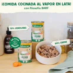 Wild Balance Menú Completo Cocinado al vapor Cerdo para Perros