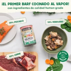 Wild Balance Menú Completo Cocinado al vapor Salmón y Ternera para Perros