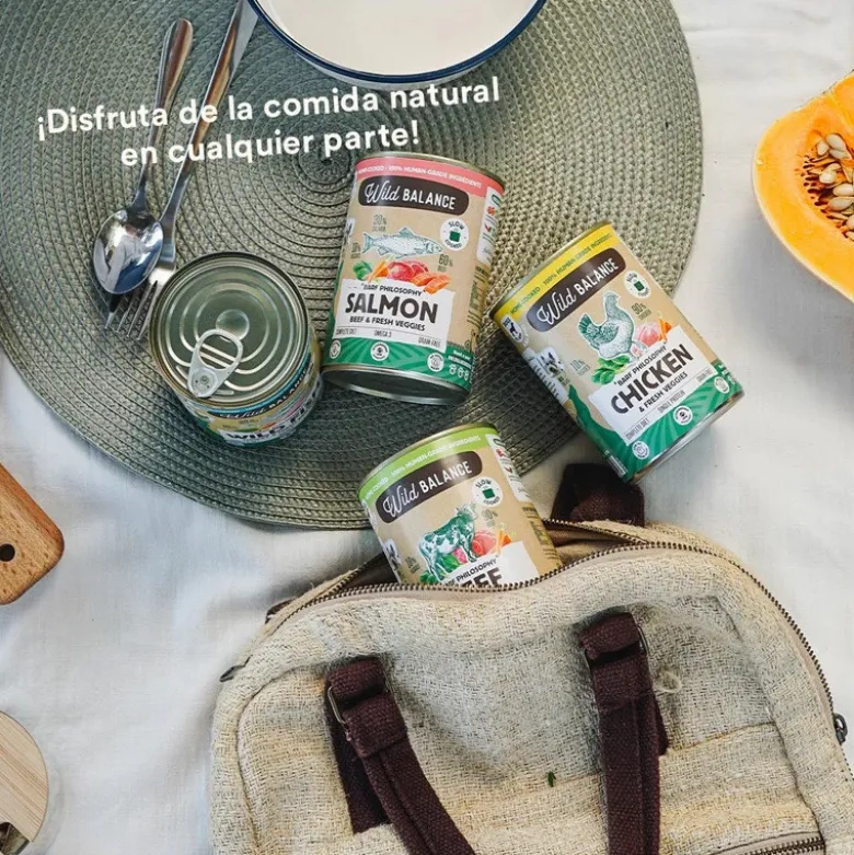 Wild Balance Menú Completo Cocinado al vapor Salmón y Ternera para Perros
