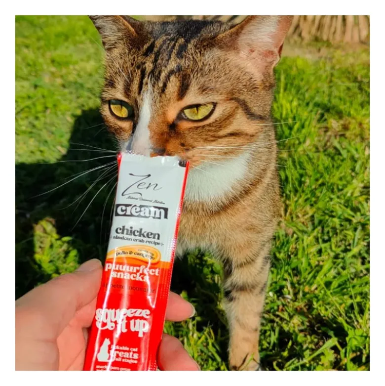 Zen Cream Pollo & Cangrejo para Gatos 4x15g